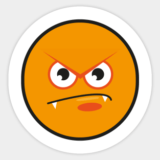 angry orange emoji face Sticker